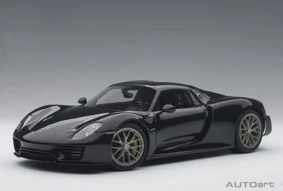 1:18 Scale Porsche 918 Spyder Black Metallic Autoart Diecast Model Car - image 1 of 4
