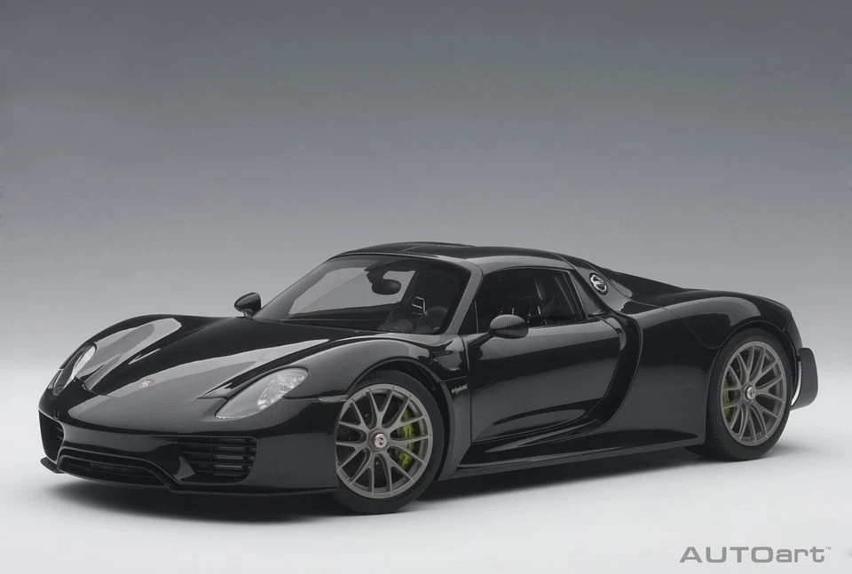 PORSCHE 918 SPYDER WEISSACH PACKAGE BLACK METALLIC 1/18 MODEL BY AUTOART 77928