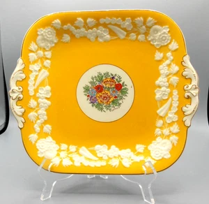 Antique George Jones & Sons Square Serving plate - Rhapsody in Gold/Yellow - Picture 1 of 4