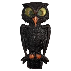 Vintage deutsche Halloween gestanzte Eule thront Vogelaugen Rarität geprägt gepresst LESEN - Bild 1 von 21