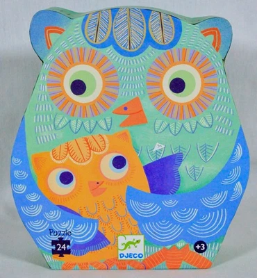 DJECO COUCOU HIBOU 24 PIEZAS 3+ AÑOS COLORIDO ROMPECABEZAS 16" X 12" NUEVO EN CAJA Foto 1 de 4