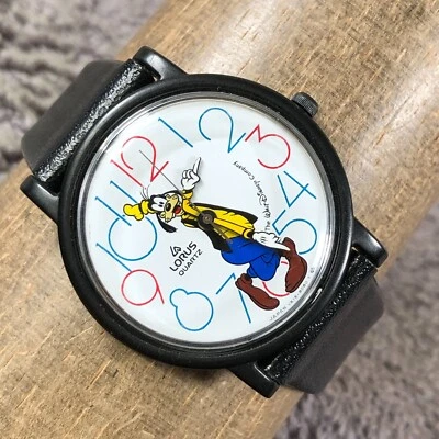 Женские кварцевые аналоговые часы Lorus V515-8080 Goofy кожаный пластиковый корпус 34 мм 6 1/2 дюйма - Изображение 1 из 4