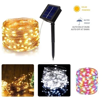 LED Solar String Light Lights Waterproof Copper Wire Fairy Outdoor Garden Party - Image 1 of 4