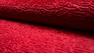 Super Luxury Faux Fur Fabric Material ASTRAKHAN PERSIA - RED - Picture 1 of 1