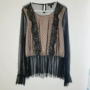 Top Forever 21 para mujer talla 3X vampiro encaje transparente fantasía oscura miércoles místico - Imagen 1 de 12