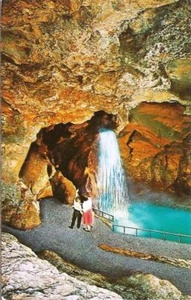 Postcard TN Tennessee Madisonville Craighead Caverns Lost Sea Waterfall 1950s  - Picture 1 of 1