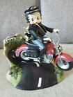 Extrêmement rare ! Figurine mobile Betty Boop Riding on Motorcycle boîte à musique statue