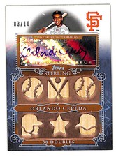 2010 Topps Sterling Orlando Cepeda 3/10 Auto Bat Relic Card Giants HOF 