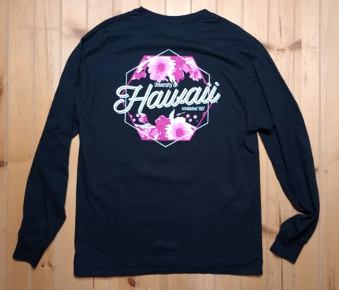 University of Hawaii Rainbow Warriors Long Sleeve Shirt Sz Large Champion Cover