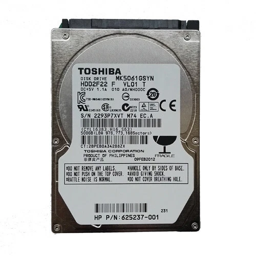 Toshiba 500GB MK5061GSYN 7200RPM SATA 2.5" Internal HDD Hard Disk Drive - Image 1 of 3