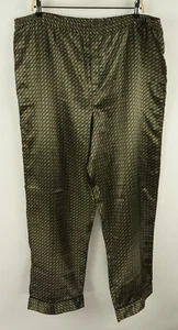 Vintage 80er Robert Louis Seidenmischung Satin Herren Large schwarz braun geometrische Hose - Bild 1 von 6