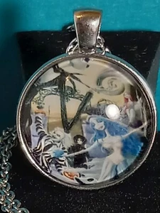 BEETLEJUICE EDWARD MIT SCHERENHÄNDEN JACK SKELLINGTON HALSKETTE KETTE SILBER 16-18 ZOLL  - Bild 1 von 12
