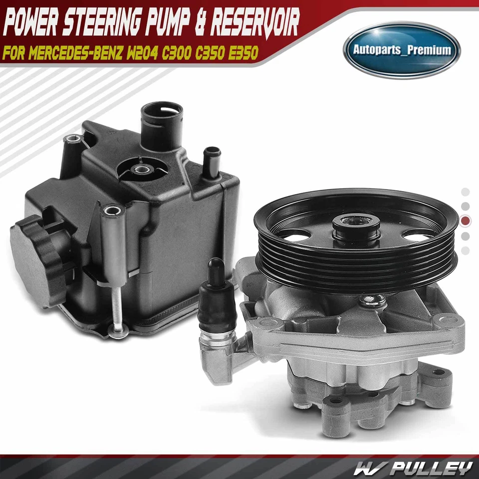Bomba de direção hidráulica com reservatório para Mercedes-Benz W204 C300 2010-2012 C350 E350 - Imagem 1 de 4