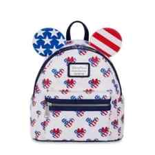 NWT Disney Parks Loungefly Mickey and Minnie Mouse Americana Mini Backpack