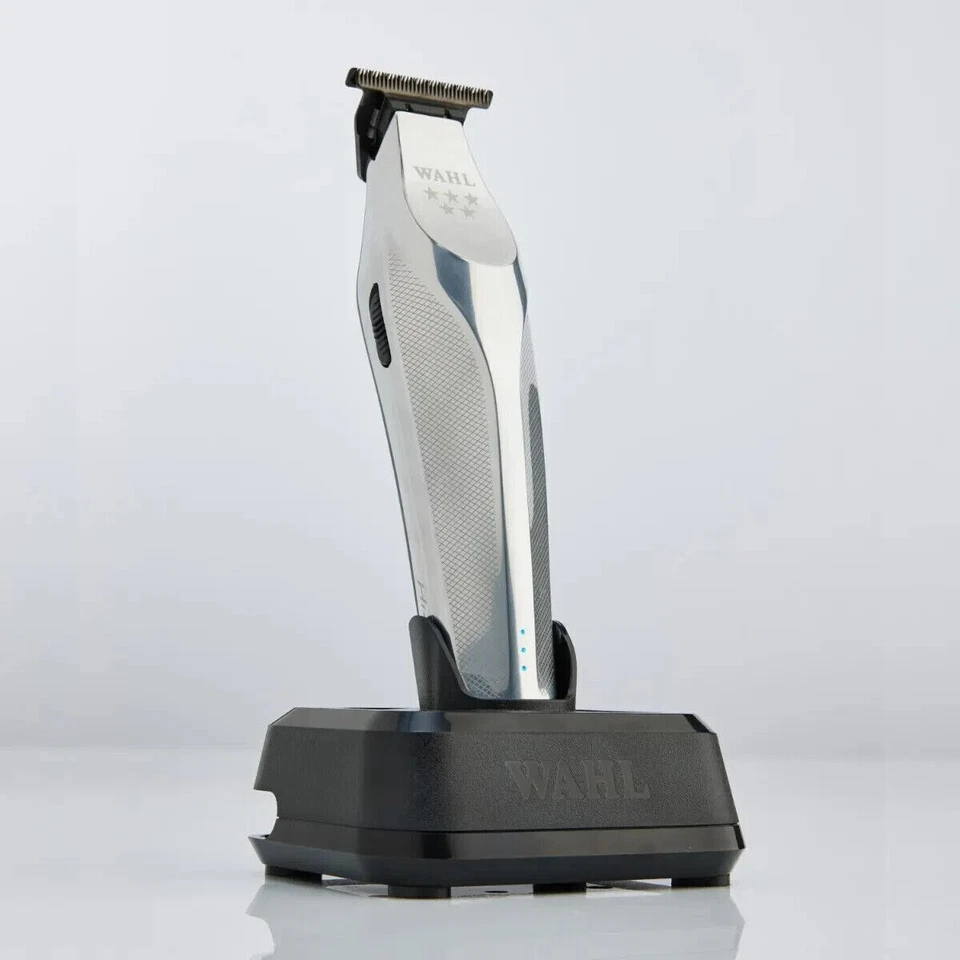 Wahl Professional Hi Viz Cordless Trimmer with Stand #3023699 Silver -