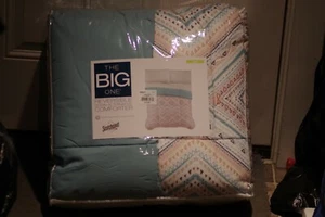 NEW The Big One Reversible King Down Alternative Comforter Diamond Geo, Blue - Picture 1 of 4