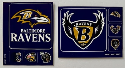 Baltimore Ravens NFL Fútbol Doble y Pelar Logo Pegatinas - 2 Hojas Nuevas Foto 1 de 4