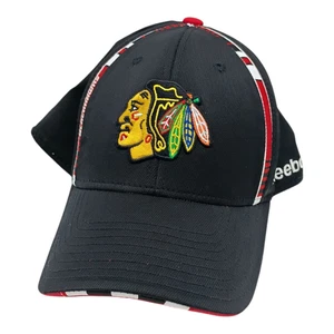 Casquette chapeau Reebok Chicago noire Hawks coupe stretch taille L/XL - Photo 1/6