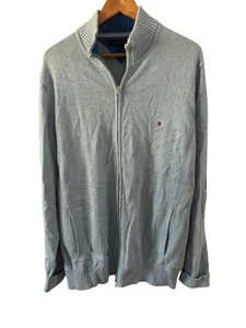 Tommy Hilfiger Pullover Herren 2XL Blau Langarm Pulli Full Zip Sweater - Bild 1 von 9