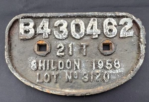 SHILDON CARRAIGE WORK VINTAGE RAILWAY TRAIN CAST IRON WAGON D PLATE B430462 1958 - Picture 1 of 8