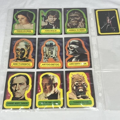 1977 Topps Star Wars Series 1 Blue Card Sticker Set 2-11 Missing Card 1 - Image 1 of 4