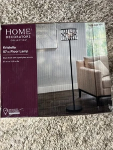 Home Decorators CollectionKristella 57 in. Black Crystal Standard Floor Lamp - Picture 1 of 5