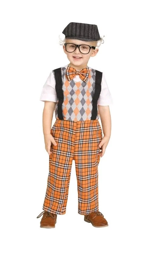 Divertido Mundo Lil Grampy Niño Pequeño Viejo Abuelo Halloween Disfraz Talla 3T-4T NUEVO Foto 1 de 4