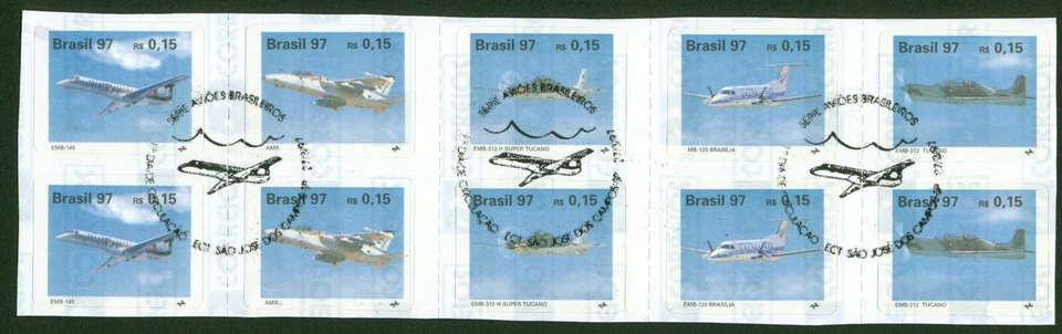 Embraer-Brazilian Made Airplanes  -BRAZIL stamp 1997-  Scott# 2619/2623 - FDC - Image 1 of 1