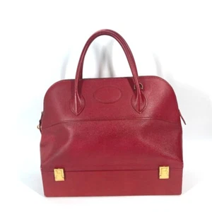 HERMES vintage McPherson Bag Box Hand Bag Courchevel Red/GoldHardware - Picture 1 of 17