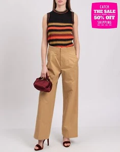 PVP €365 GENTRYPORTOFINO Pantalón Chino IT42 US6 UK10 M Mezcla de Lino Hecho en Italia - Imagen 1 de 7