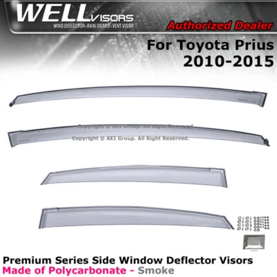 Viseras WellVisors para Toyota Prius 2010-2015 con clip protector de lluvia viseras de ventana Foto 1 de 4