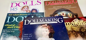 Lot of 5 Vintage Doll Making Magazines 80's 90s Advertising Patterns Dollmaking - Picture 1 of 15