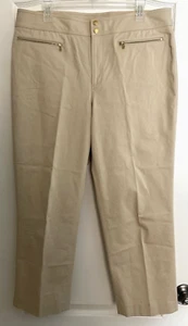 RALPH LAUREN Cropped Pants Size 14 Beige with 7% Stretch Pre-Owned! - Picture 1 of 4
