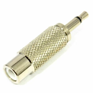 HQ 3.5mm Mono Jack Plug to RCA Phono Socket Adapter - Afbeelding 1 van 3