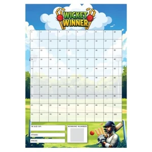 Cricket Scratch Cards - A5 Fundraising Charity Game 100 Squares - Picture 1 of 3