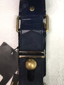 Women’s Authentic Fendi NWT Navy Blue Leather Gold Hardware Belt sz 70/28 - Picture 1 of 10