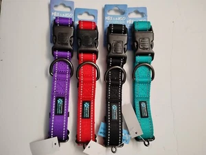 Max & Neo 1in Reflective Nylon Collar MED (14.5-19.5") CHOOSE COLOR - Picture 1 of 1