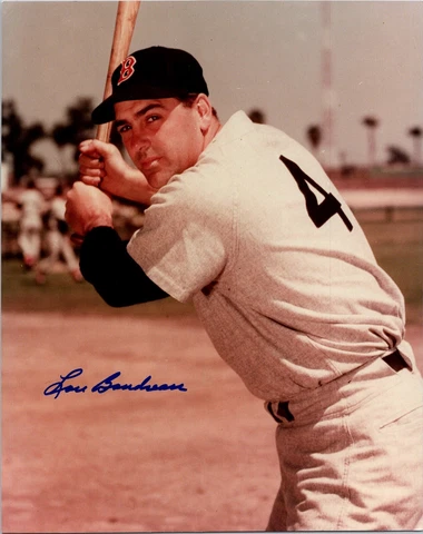 PHOTO AUTOGRAPHED - Lou Boudreau Boston Red Sox Baseball Signed 8X10 Picture Cover