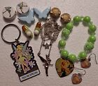 Disney Tinker Bell Jewelry Lot & Signed Porcelain Tinker Bell Beads Rare Bead
