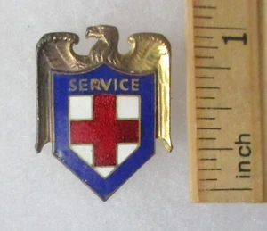 PIN Esmaltado SERVICIO CRUZ ROJA AMERICANA Original Segunda Guerra Mundial De Colección - Imagen 1 de 3