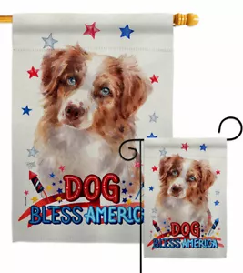 Patriotische rote Australian Shepherd Garten Flagge Hund Deko Geschenk Hof Banner - Bild 1 von 19