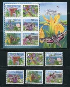 Alderney 397-402, 402a Moths Stamp Set and Sheet MNH 2011 - Picture 1 of 4