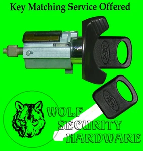 Ford Lincoln Mercury Ignition Key Switch Lock Cylinder Black 2 Ford Logo Keys - Foto 1 di 2