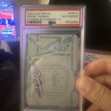 2022 Leaf Metal Frank Thomas #1/1 Cyan Printing Plate Auto PSA Authentic