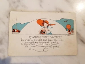Antique Postcard Posted 1924 "Thanksgiving Day Wish" - Picture 1 of 4