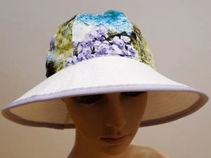 CAPPELLO DONNA CLOCHE COTONE TESA MEDIA BIANCO FANTASIA MADE IN ITALY - Bild 1 von 1