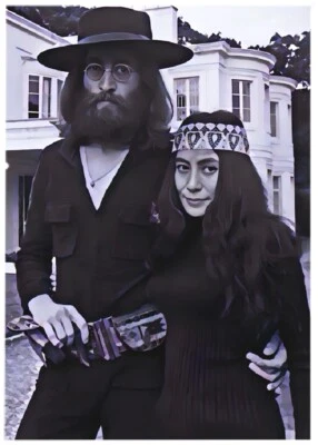 JOHN LENNON & YOKO ONO * Custom ACEO * Novelty * MUSIC ARTIST * Art Card * ATC - Imagem 1 de 2