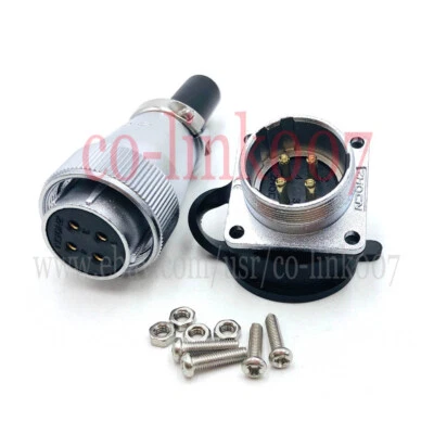 WS24 4Pin Connector,High Voltage Industrial Power Cable Plug Socket,Solder - Image 1 of 4