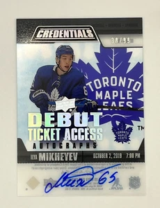 2019-20 Upper Deck Credentials Debut Ticket Access Acetate Auto #RTAAIM Mikheyev - Picture 1 of 2