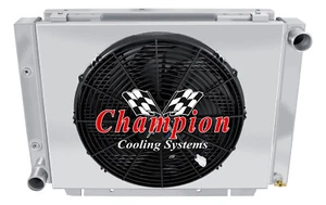 ER Champion 4 Row Radiator W/ 16" Fan and Shroud for 1960 - 1963 Ford Galaxie - Bild 1 von 9